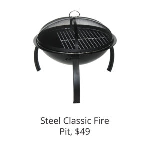 Classic Round Steel Fire Pit with Flame Retardant Lid - Black - 22 Inches