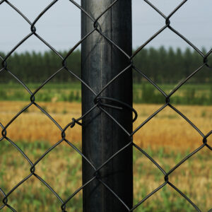 chain link fence pole and mesh wiring